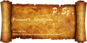 Possert Szofron névjegykártya